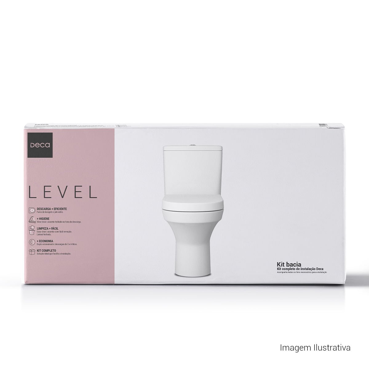 Kit Completo Deca Bacia com Caixa Acoplada Level Branco — foto 2