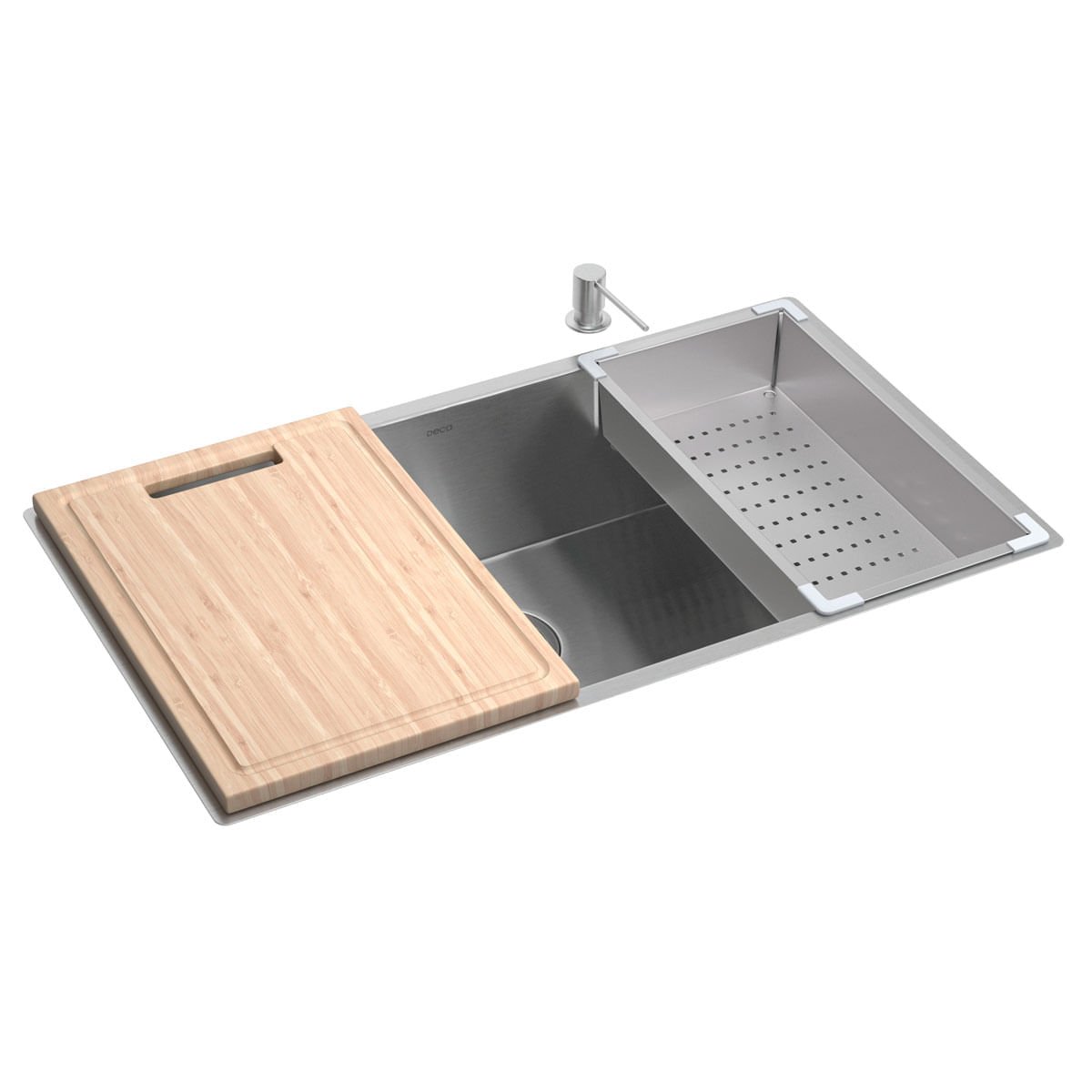 Cuba de Cozinha Retangular Deca com Acessórios 75x40cm Suprema Inox - CC.670.75.AC.INX