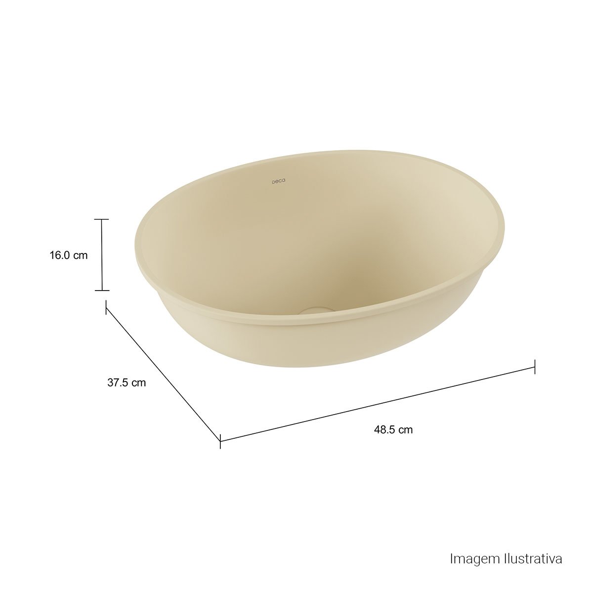 Cuba de Embutir Oval Deca 37,5x48,5cm Creme Linha L — foto 3