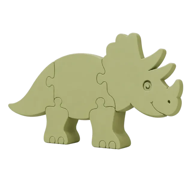 Trico Dinossauro Tricerátopo Quebra Cabeça de Montar