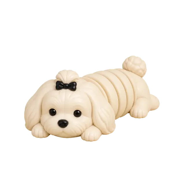 Algodão Cachorro Maltês Articulado Colecionável