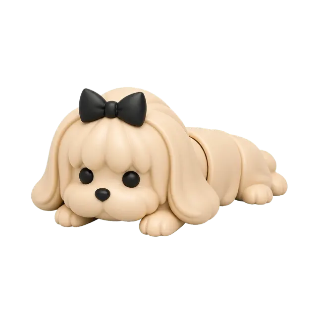 Neve Cachorro Maltês Articulado Colecionável