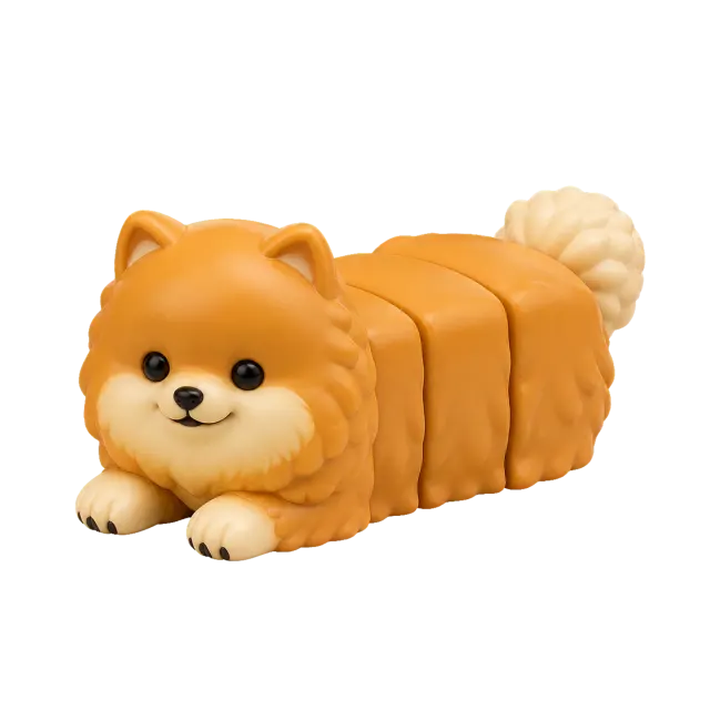 Pompom Mini Cachorro Lulu da Pomerânia Articulado