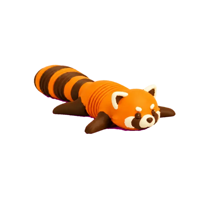 Rino Panda Vermelho Articulado Colecionável