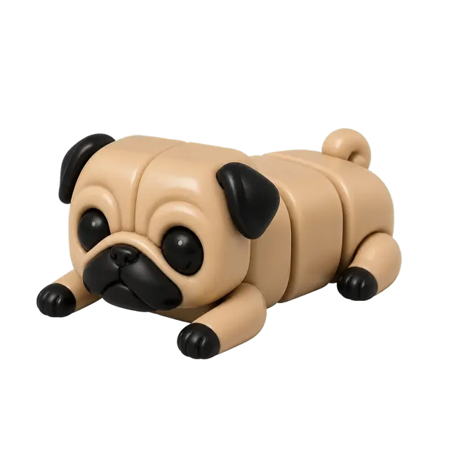 Romeu Cachorro Pug Articulado Colecionável