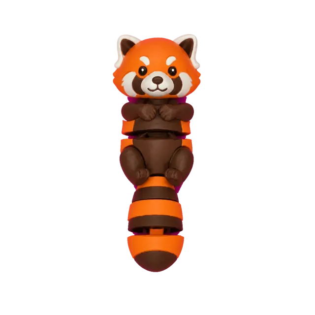 Rubi Panda Vermelho Articulado Colecionável
